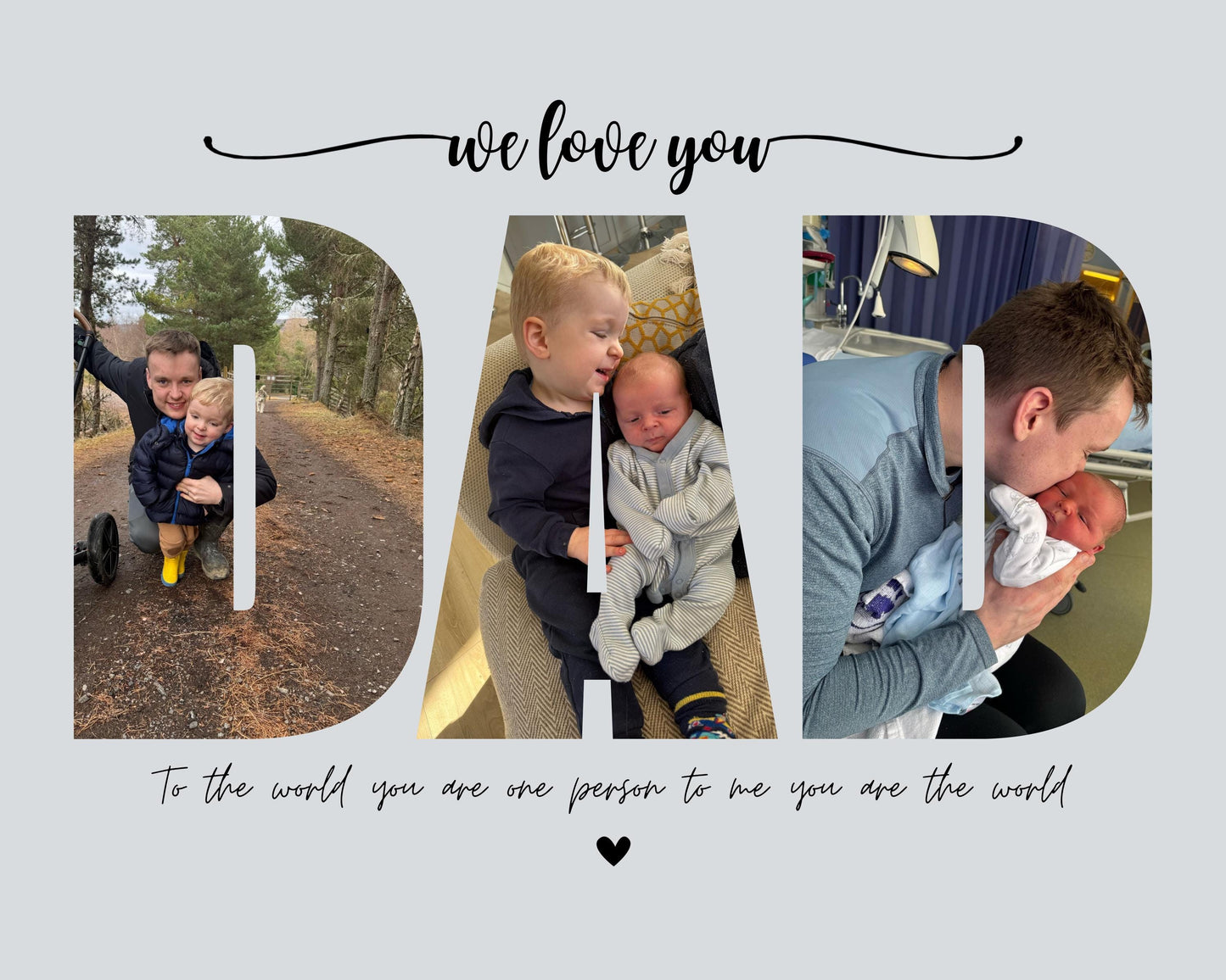 Personalised Photo Collage Print - Personalised Gift for Father’s Day for Daddy, Stepdad Gift for Him Gift from children for Father’s Day.