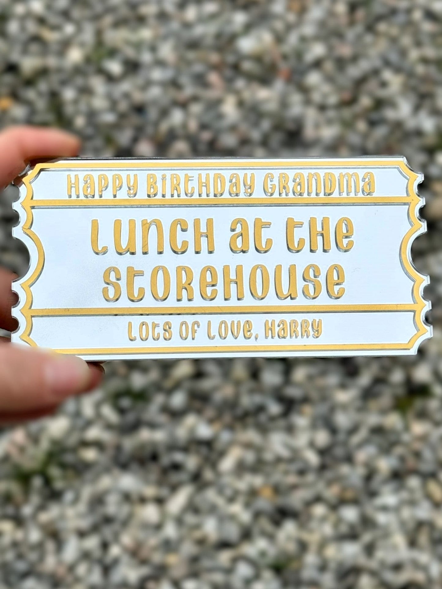 Acrylic Ticket / Acrylic Gift Voucher / Gift Ticket / Voucher Keepsake / Personalised Ticket / Concert Ticket / Event Ticket / Birthday