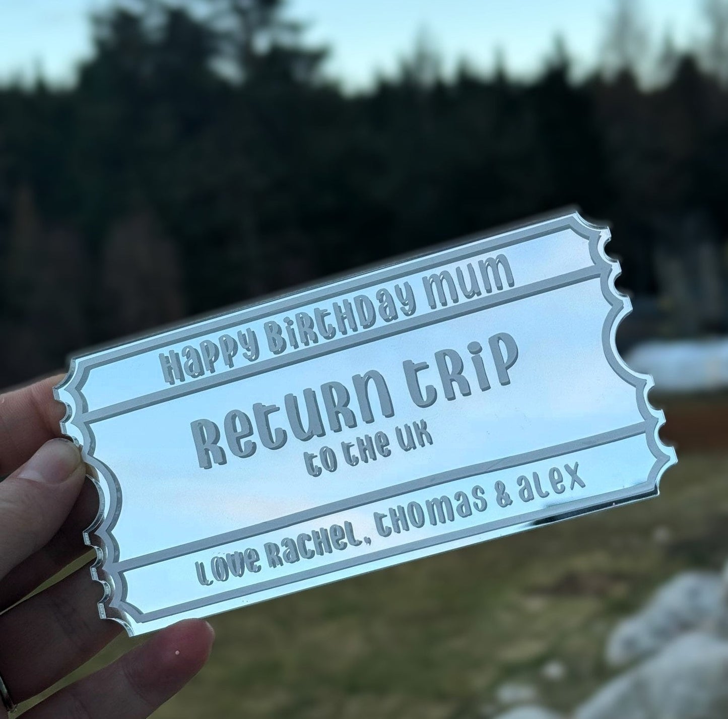 Acrylic Ticket / Acrylic Gift Voucher / Gift Ticket / Voucher Keepsake / Personalised Ticket / Concert Ticket / Event Ticket / Birthday