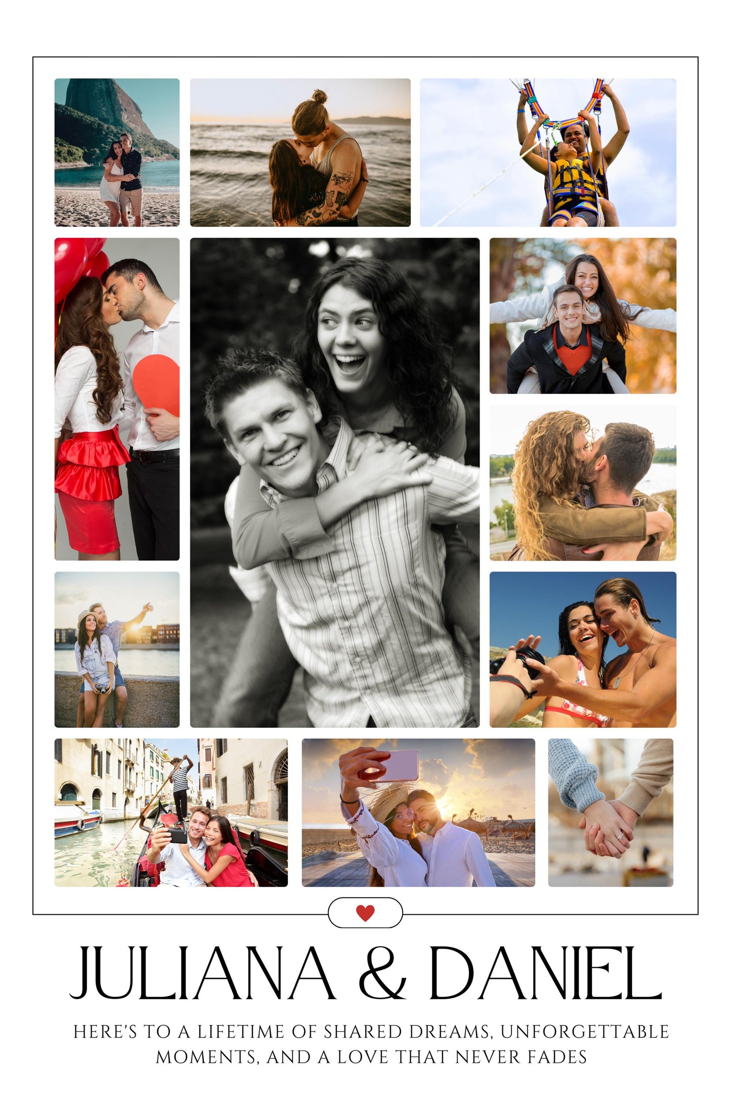 Valentines Day gift , Personalised wedding picture, gift for her, gift for him, couple's gift Photo Collage, Keepsake photo frame gift