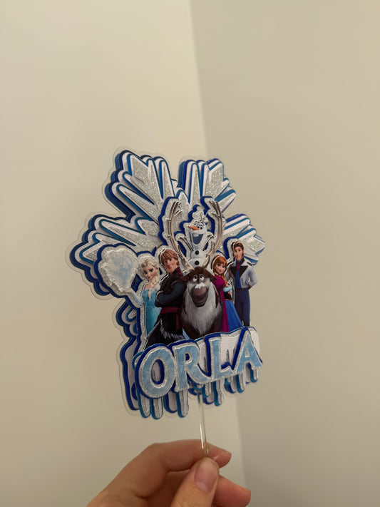 Personalised Frozen Birthday Cake Topper – Custom Name Princess Party Decor