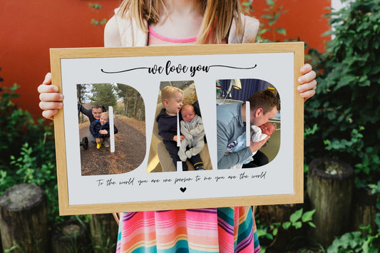 Personalised Photo Collage Print - Personalised Gift for Father’s Day for Daddy, Stepdad Gift for Him Gift from children for Father’s Day.