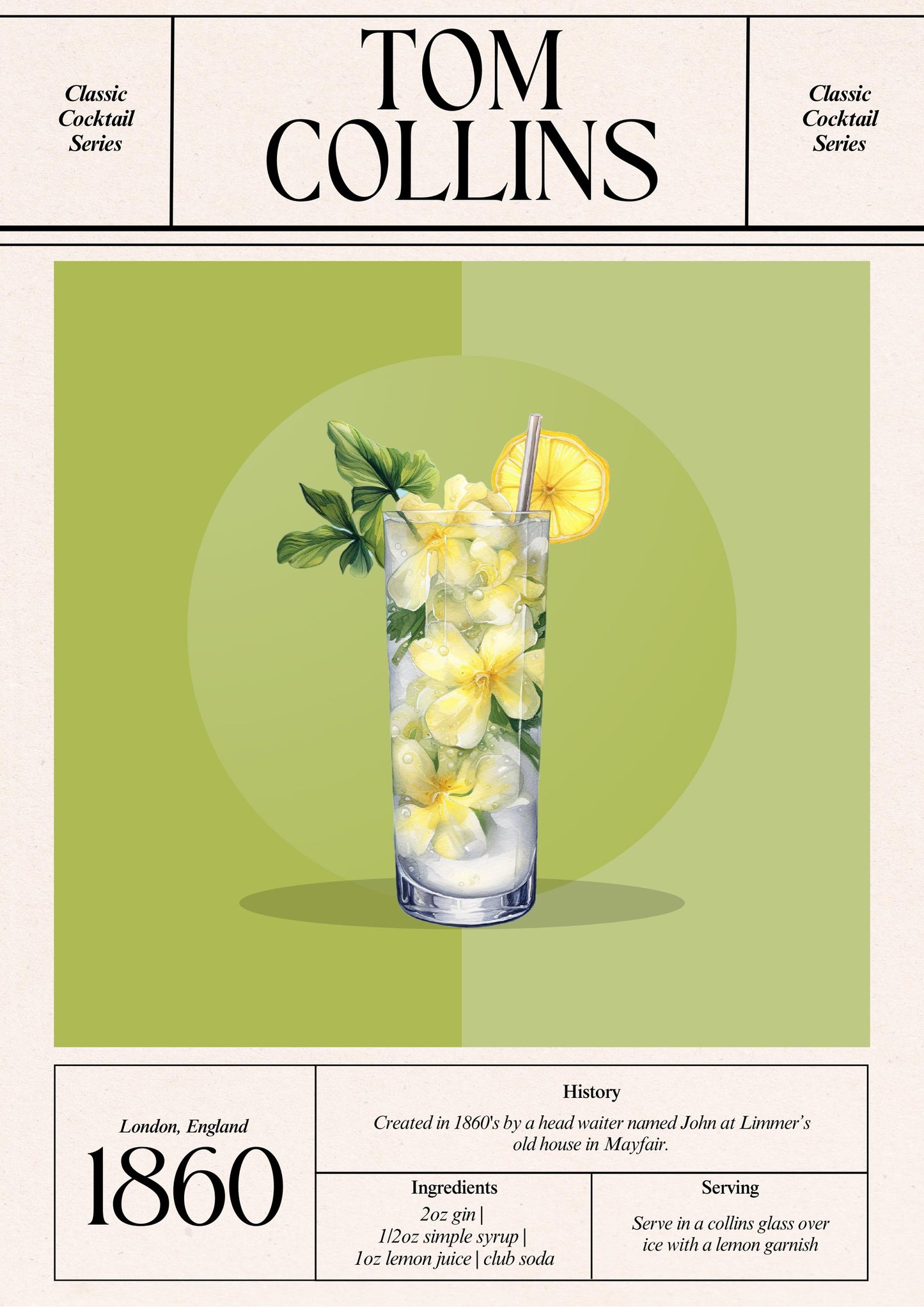 Cocktail Art Print | Trendy Home Decor | Cocktail Poster | Living Room Art| Kitchen Wall Decor | Gifts for Her | Maximalist Wall Art |