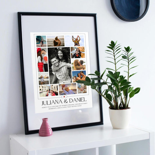 Valentines Day gift , Personalised wedding picture,  gift for her, gift for him, couple's gift Photo Collage, Keepsake photo frame gift