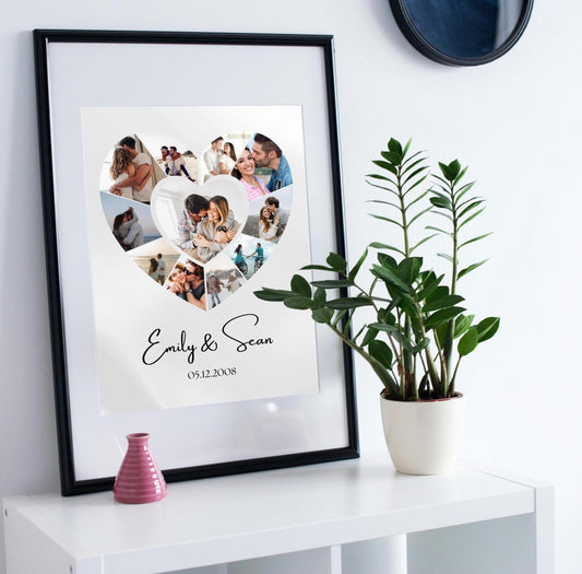 Valentines Day gift , Personalised wedding picture,  gift for her, gift for him, couple's gift Photo Collage, Keepsake photo frame gift