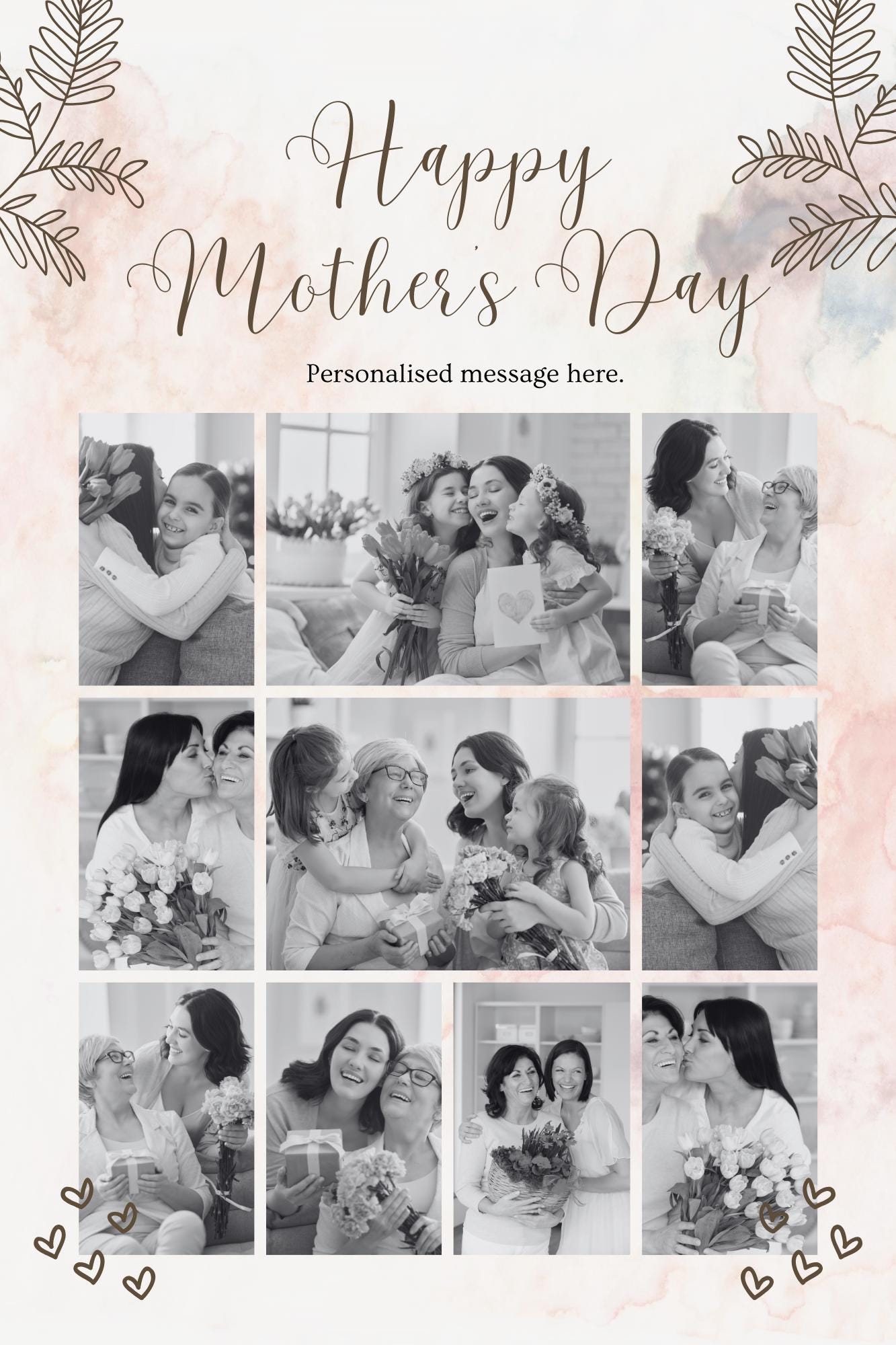Personalised Photo Collage Print - Personalised Gift for Mother’s Day Gift for Nanny Mothers Day Photo Gift, Digital print for Mother’s Day