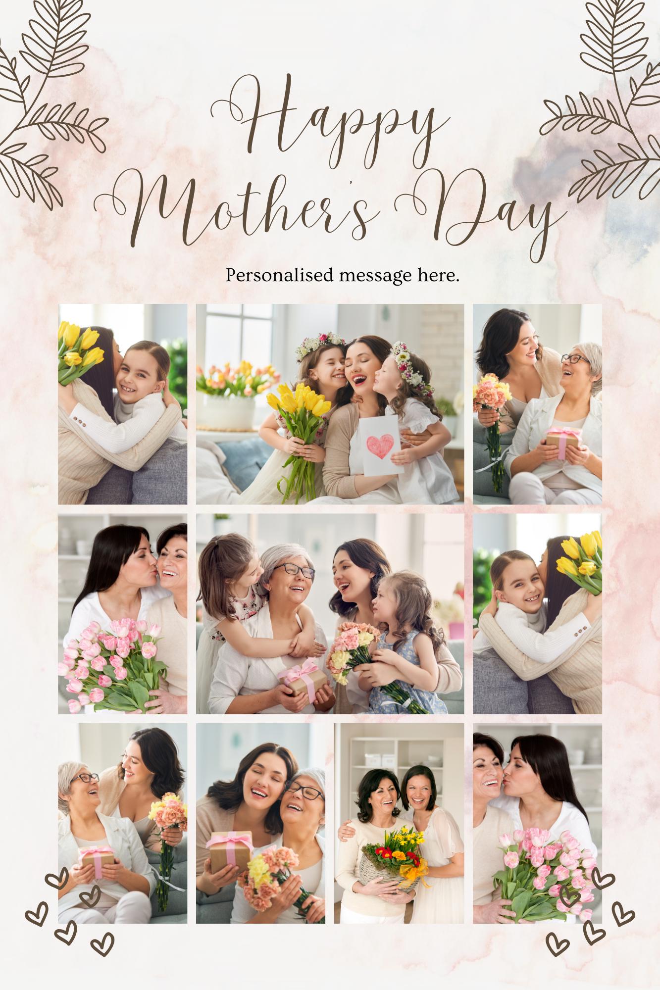 Personalised Photo Collage Print - Personalised Gift for Mother’s Day Gift for Nanny Mothers Day Photo Gift, Digital print for Mother’s Day