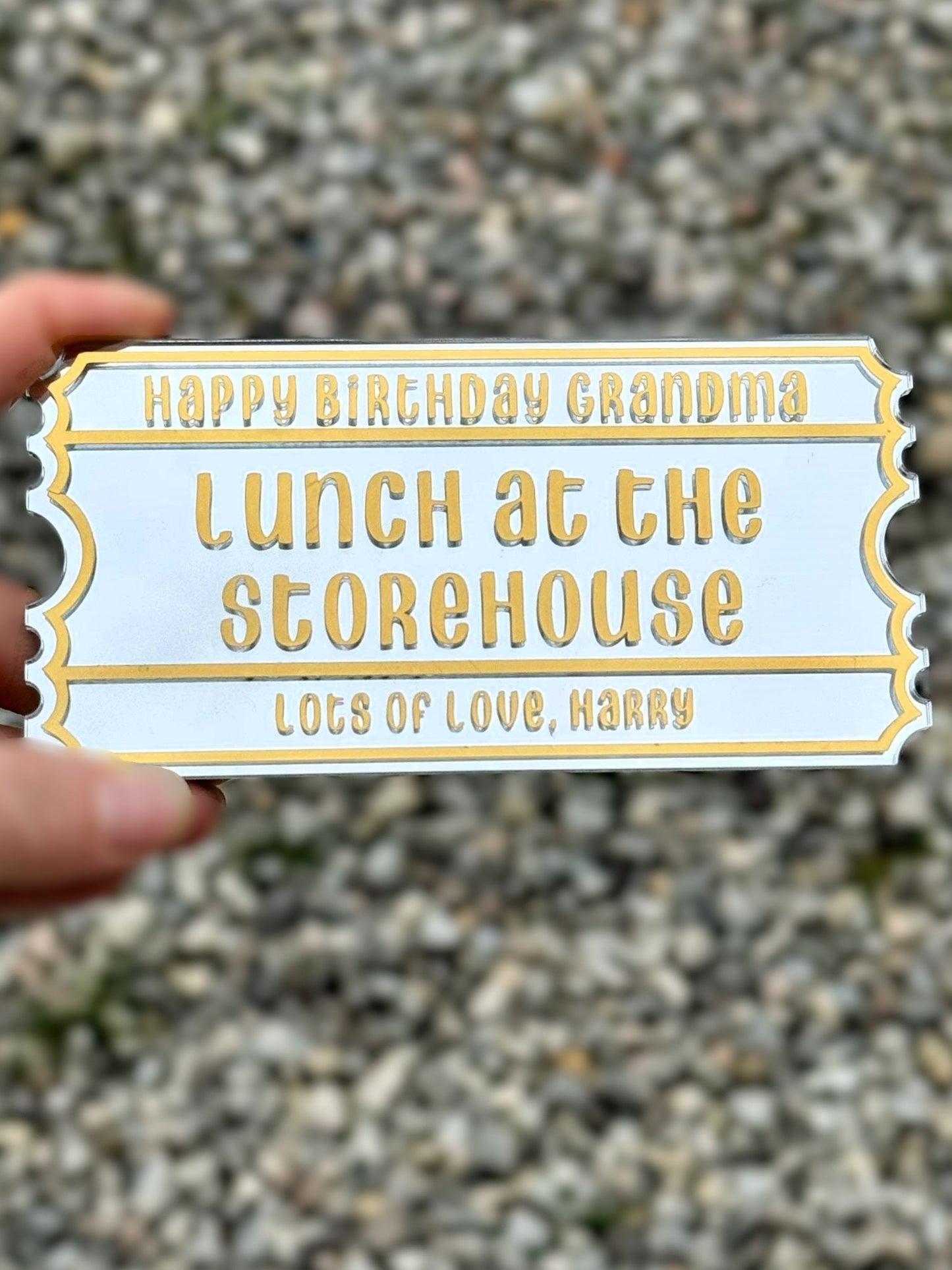 Custom Acrylic Ticket Gift | Personalized Event Surprise Keepsake | Concert, Trip, Experience Voucher | Unique Gift Idea