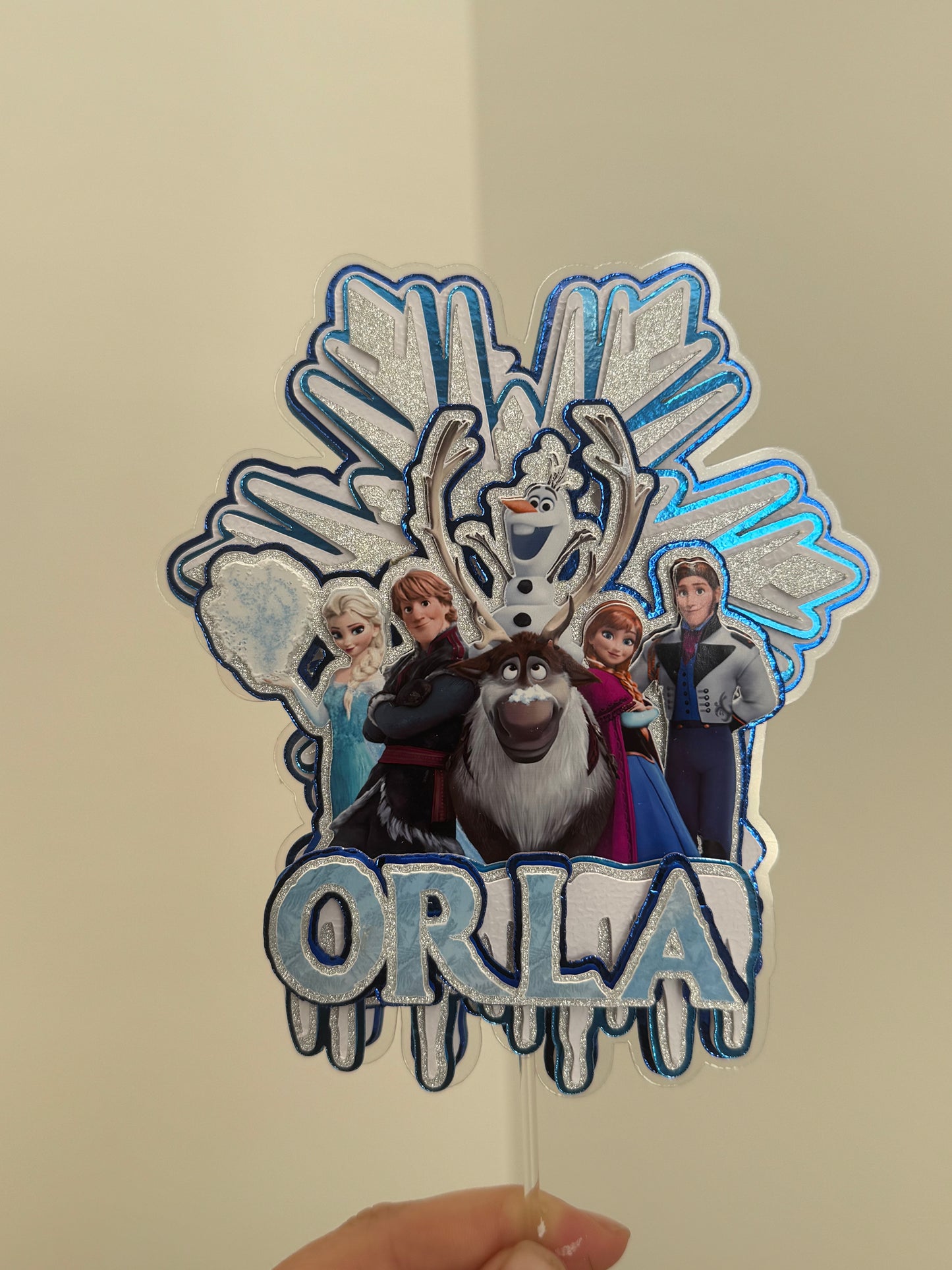 Personalised Frozen Birthday Cake Topper – Custom Name Princess Party Decor