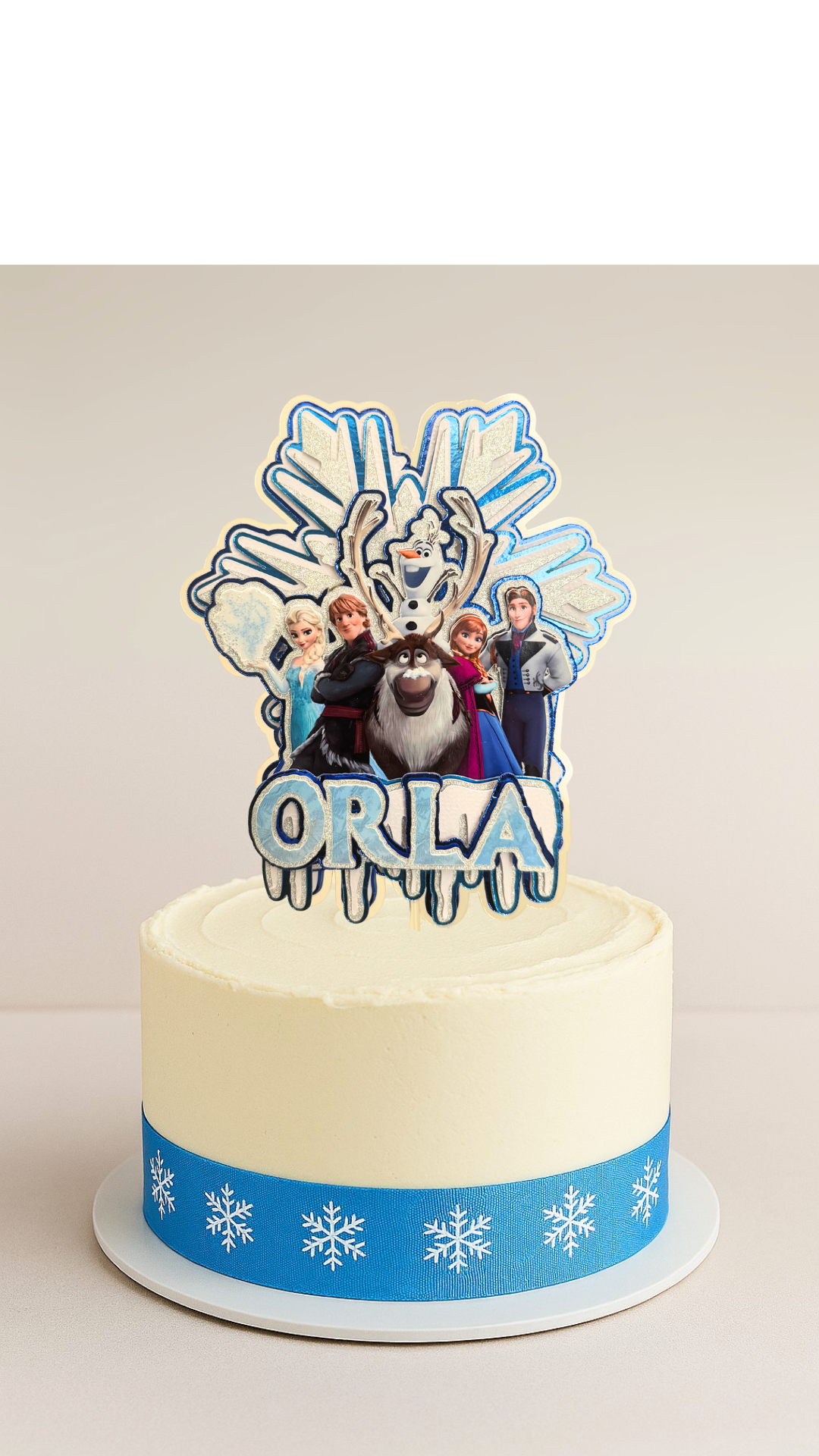 Personalised Frozen Birthday Cake Topper – Custom Name Princess Party Decor