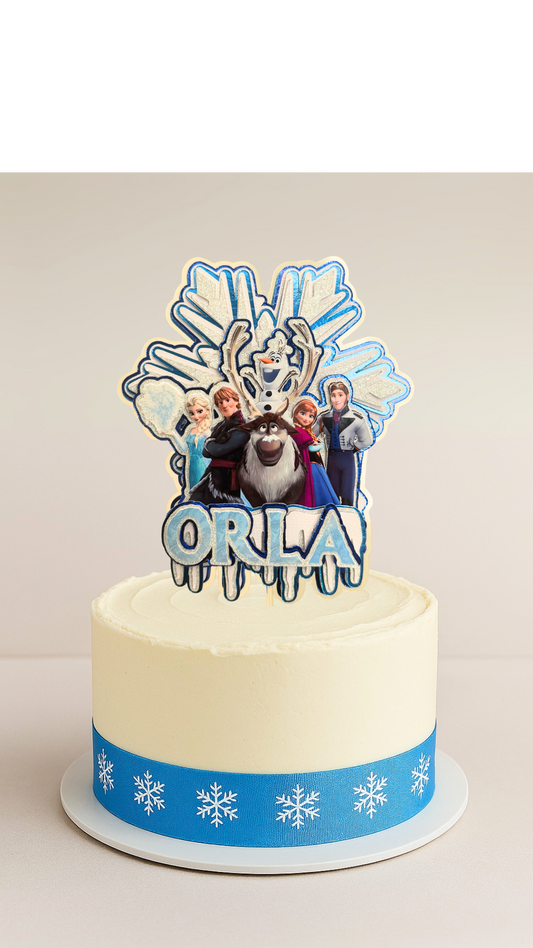 Personalised Frozen Birthday Cake Topper – Custom Name Princess Party Decor