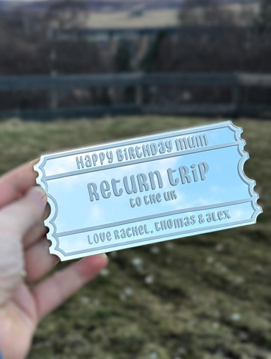 Acrylic Ticket / Acrylic Gift Voucher / Gift Ticket / Voucher Keepsake / Personalised Ticket / Concert Ticket / Event Ticket / Birthday