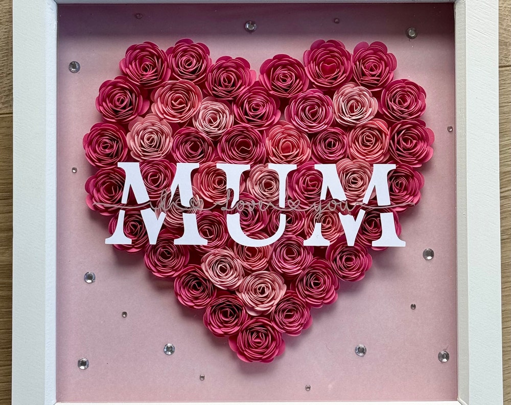 Love Flower Frame, Personalised Keepsake Frames for Mothers day gift