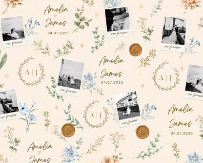 Personalised Wedding Photo Wrapping Paper | Anniversary Gift Wrap
